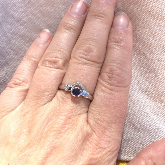 Natural Iolite Sterling Silver Ring Size 7 Genuine Gemstone - Picture 4 of 16